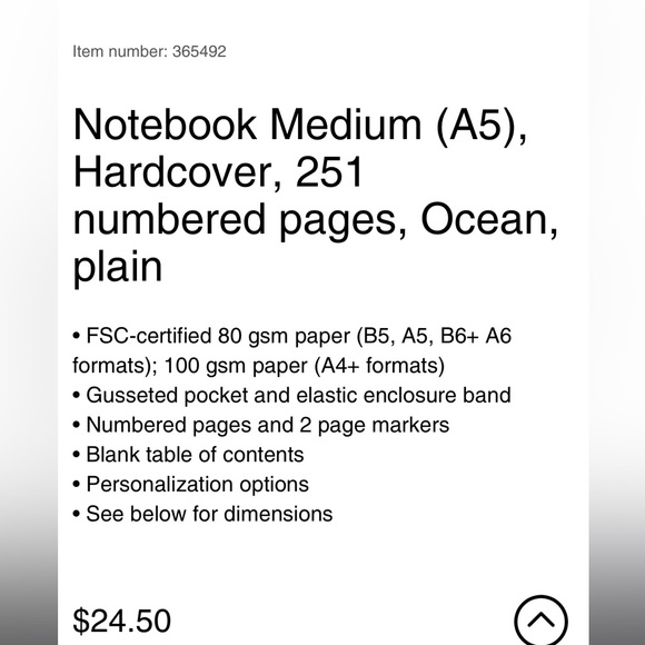Leuchtturm1917 Hardcover Medium Notebook A5 Blank Pages 251 Pages (Ocean-Teal) - Picture 2 of 3